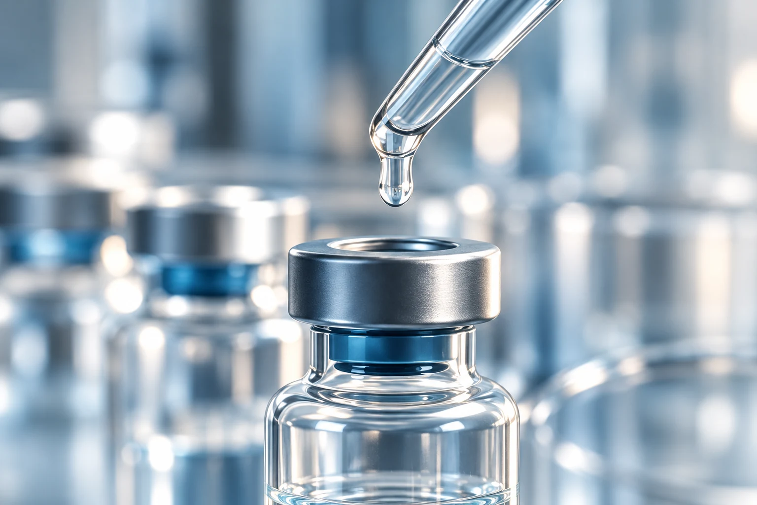 Pipette og laboratorieglass, illustrasjonsbilde